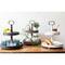 Hello Honey® 18.5" Distressed Black Wood 2-Tier Tray